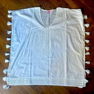 New without tag White 100%cotton Lilly Pulitzer top